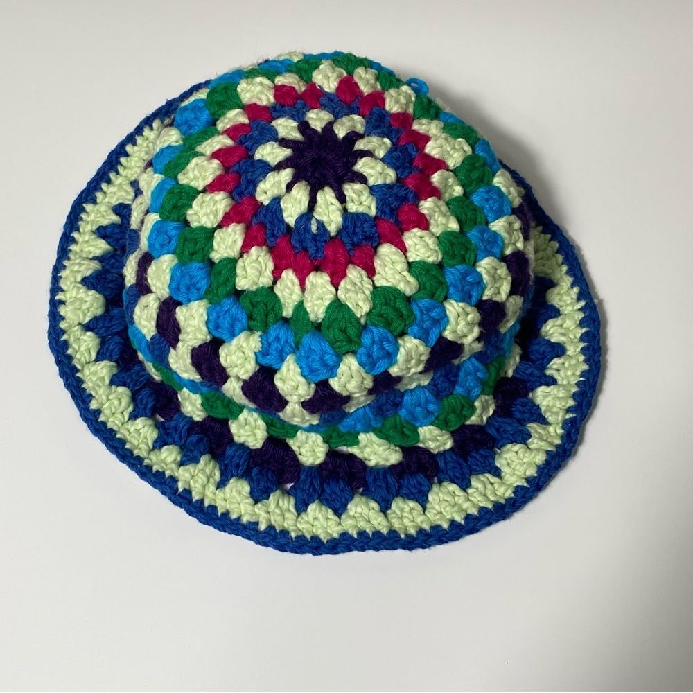 Homemade Colorful Crochet Bucket Hat - Picture 6 of 8